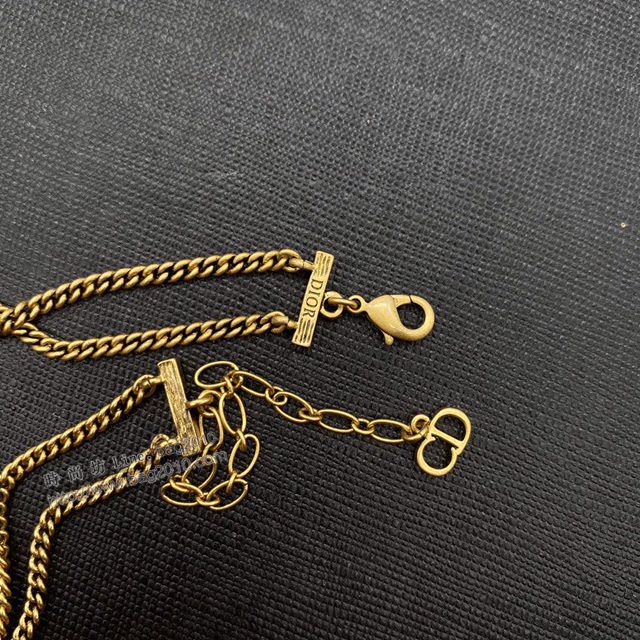 Dior飾品 迪奧經典熱銷款珍珠項鏈 雙鏈條女士項鏈  zgd1219
